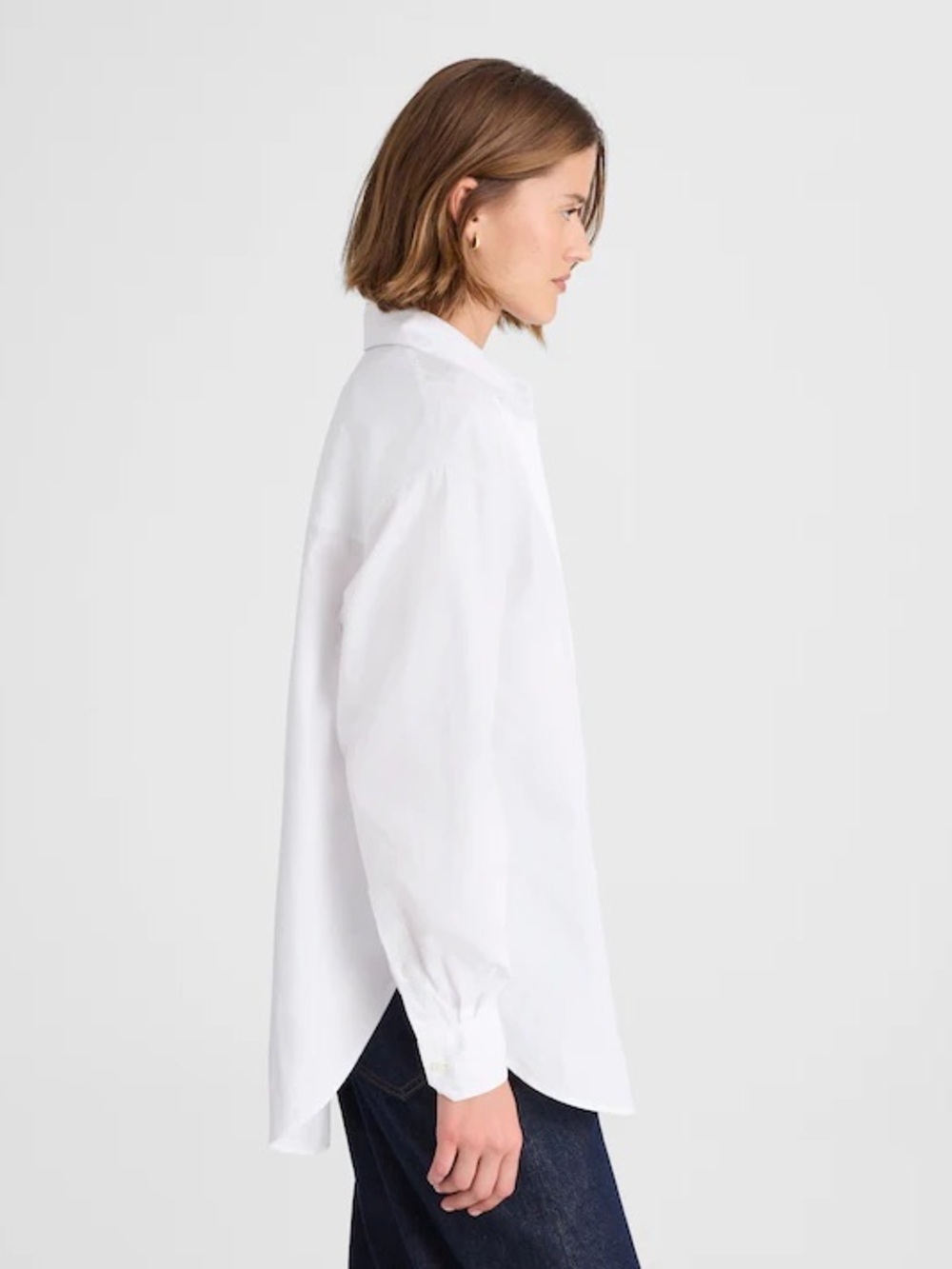 Madewell Oversized Button-Up Shirt in White Cotton Size XXS NWT - Picture 3 of 13